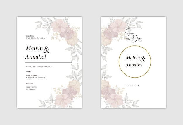 Elegant wedding invitation template Premium Psd