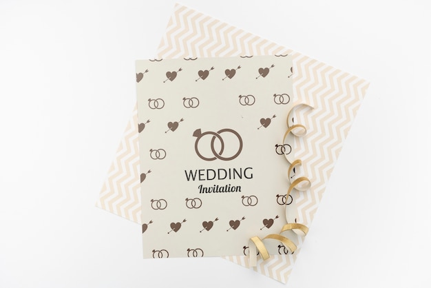 Elegant wedding invitation with mock-up