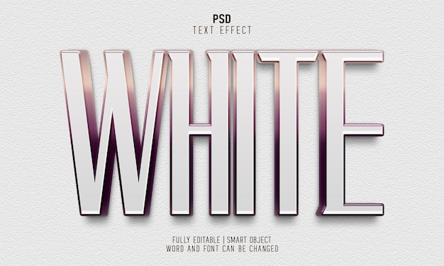 Elegant white 3d editable text effect style template