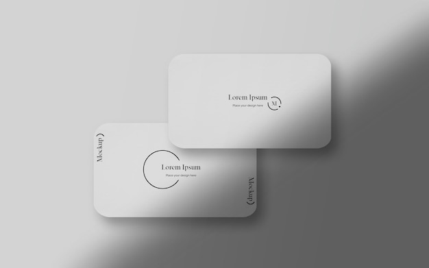 Elegant white business card psd mockup