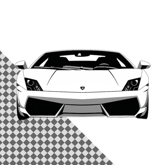 Elegant White Car Isolated on Transparent Background Premium Automobile Illustration for Design