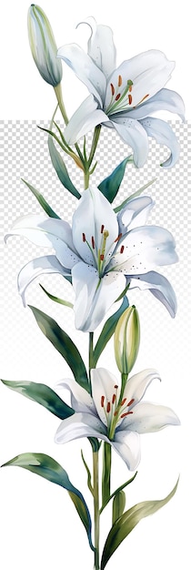 Elegant White Lily Blossom on Soft White Background