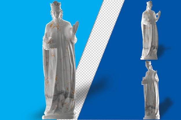 Elegant white marble statue of Empress Cunigunde gold accents perfect for promotions social media