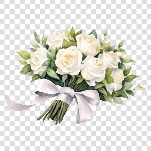 Elegant white rose bouquet illustration