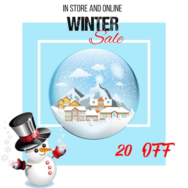 PSD elegant winter sale discount fashion post