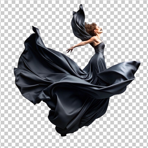 PSD elegant woman in flowing dress