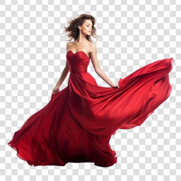 Elegant woman in flowing dress