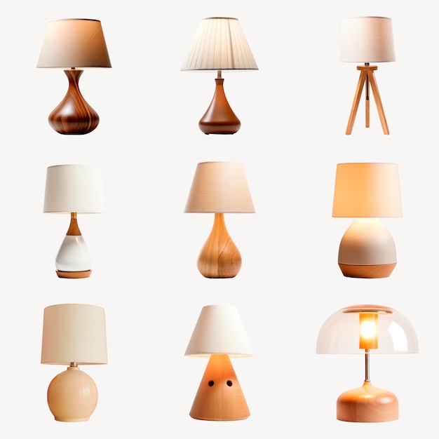 Elegant wooden table lamps collection