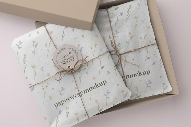 Elegant wrapping paper mockup