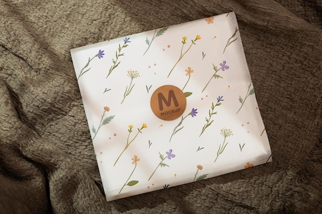 Elegant wrapping paper real context mockup