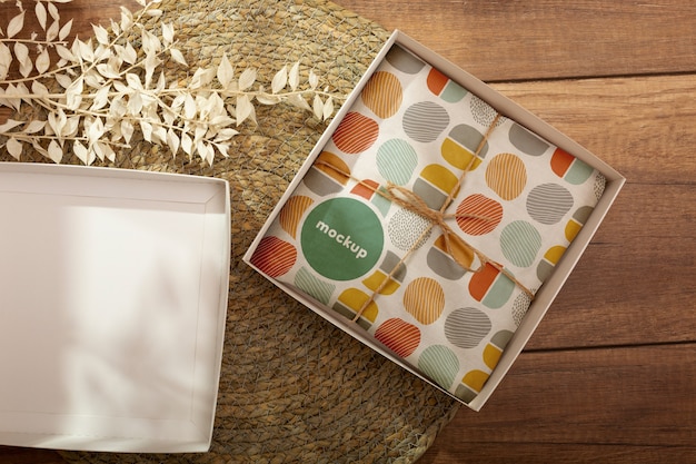 Elegant wrapping paper real context mockup