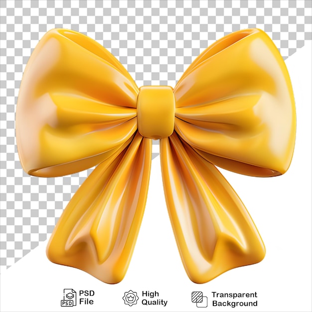 Elegant Yellow Bow Isolated on Transparent Background