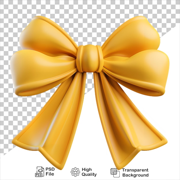 Elegant Yellow Bow Isolated on Transparent Background