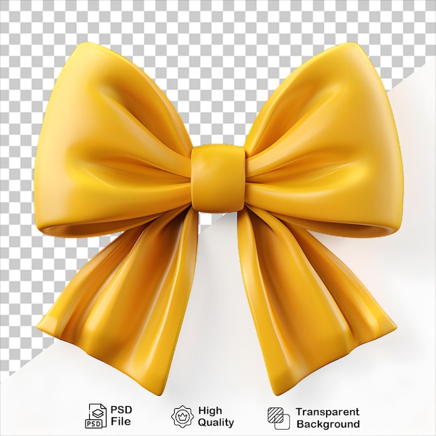 Elegant Yellow Bow Isolated on Transparent Background