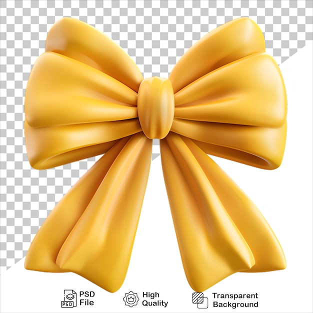 Elegant Yellow Bow Isolated on Transparent Background