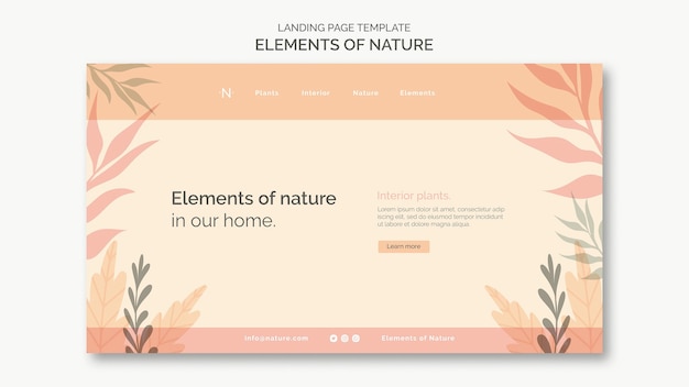 Elements of nature landing page