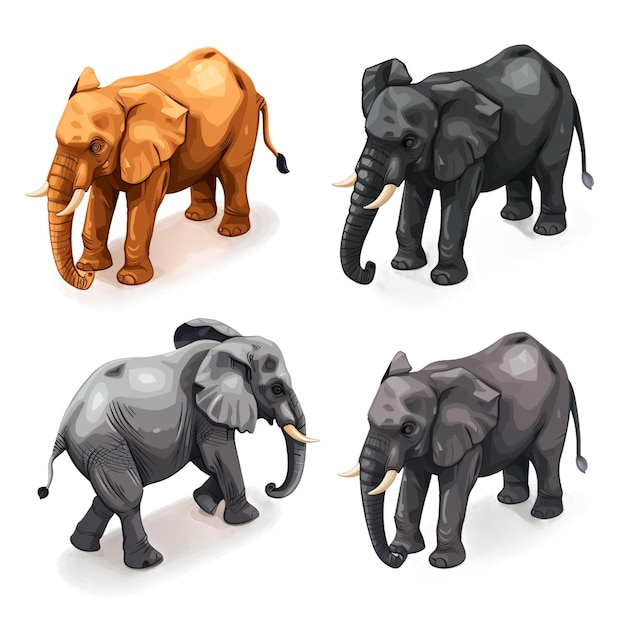 PSD elephant isolated on transparent background