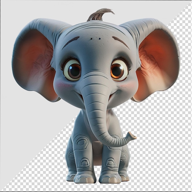 Elephant toon 3D model design Realistic Elephant cartoon Illustration