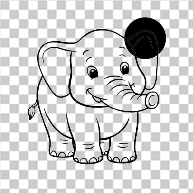 PSD an elephant with a nose that says elephant on it