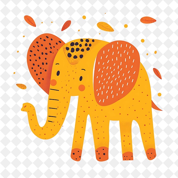 an elephant with orange paint on its face