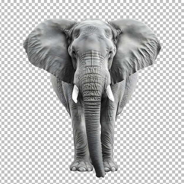 an elephant with tusks and a picture of an elephant on a grid