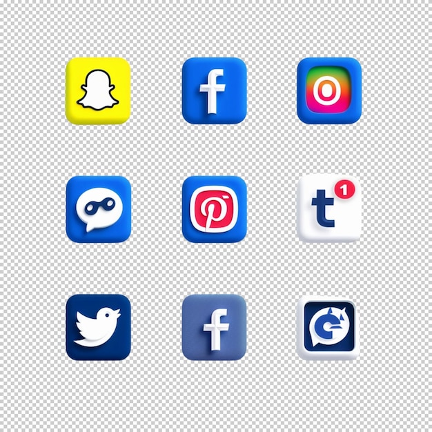 Elevated view of vivid social media day and like icons over isolated on transparent background