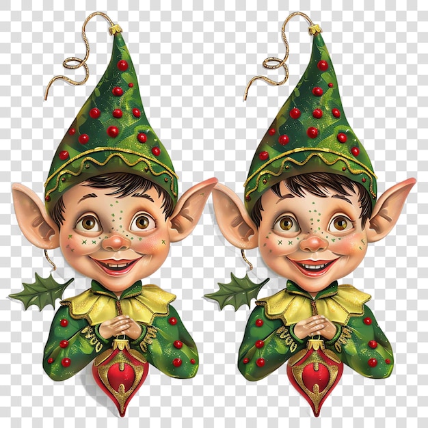 PSD elf ornaments christmas illustration background