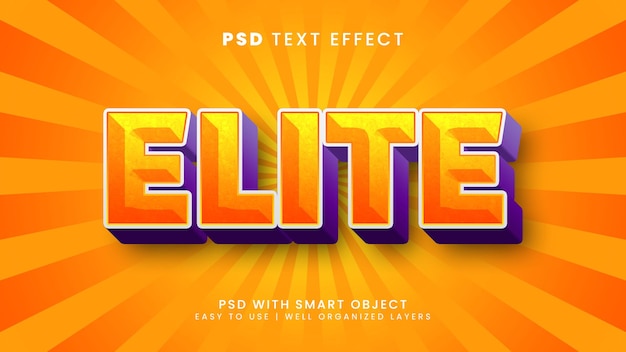 Elite 3d editable text effect with force and energy text style