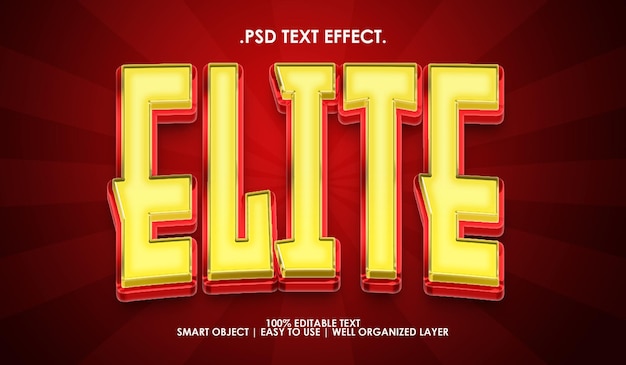 Elite modern 3d text style effect premium text effect