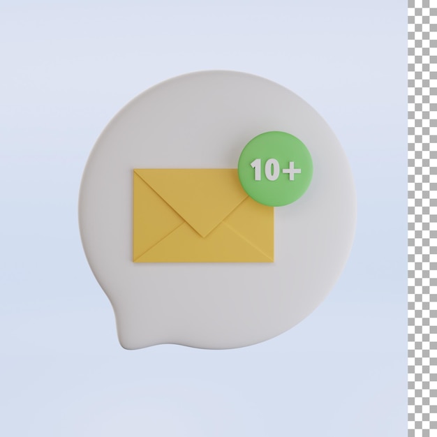 PSD email chat and notification 3d render