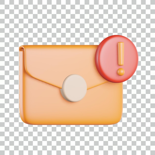 Email Exclamation Warning 3D Icon