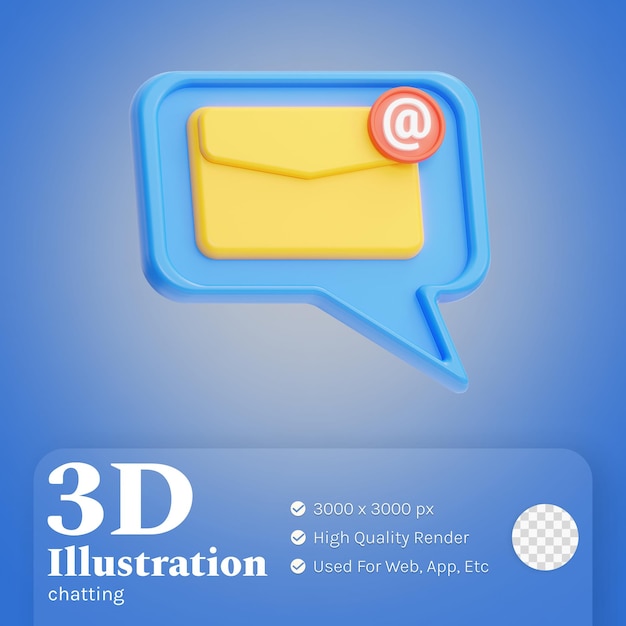 Email illustration 3d