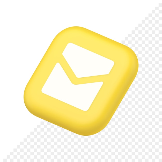 Email letter incoming message closed envelope mobile button symbol website icon 3d rendering