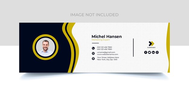 email signature design for corporate company with creative shape psd template