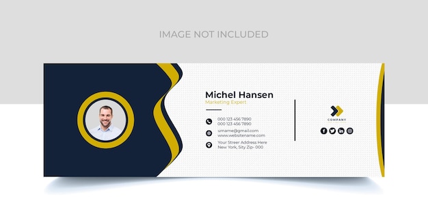 email signature design for corporate company with creative shape psd template