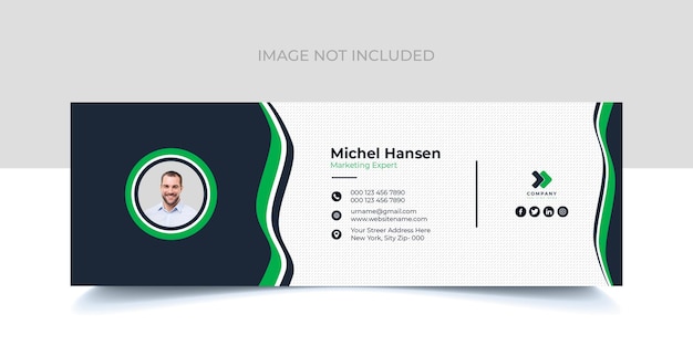 email signature design for corporate company with creative shape psd template