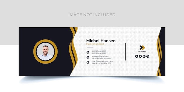 PSD email signature design for corporate company with creative shape psd template