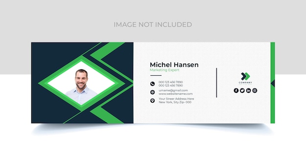 email signature design for corporate company with creative shape psd template