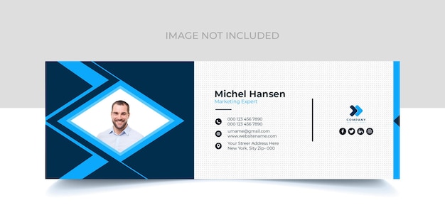 email signature design for corporate company with creative shape psd template