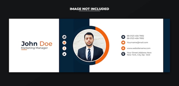 Email signature design template or email footer for personal and social media cover