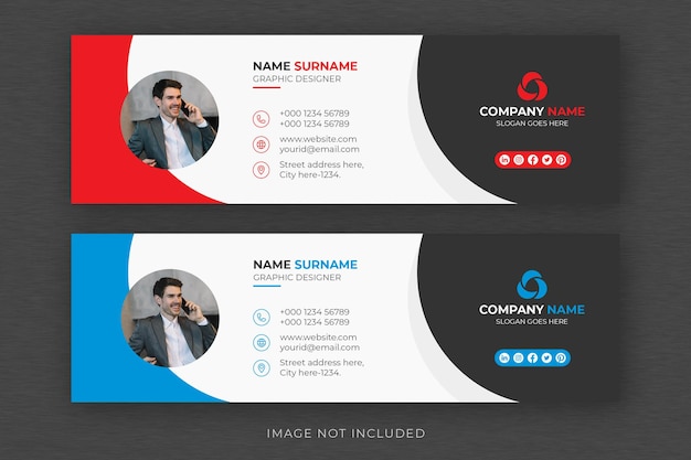 Email signature or email footer and personal social media facebook cover design template