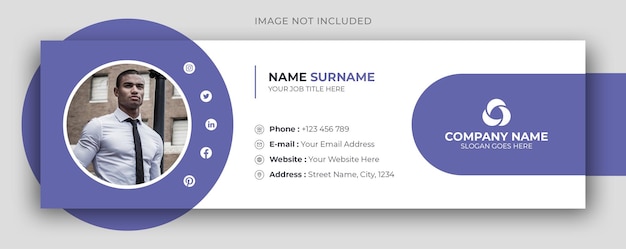 PSD email signature or email footer and personal social media facebook cover design template