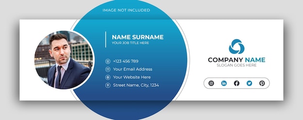 Email signature or email footer and personal social media facebook cover design template