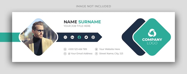 PSD email signature or email footer and personal social media facebook cover design template