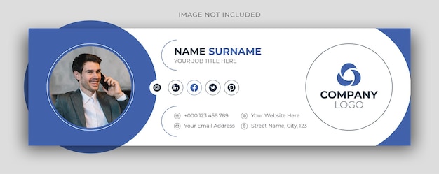 Email signature or email footer and personal social media facebook cover design template