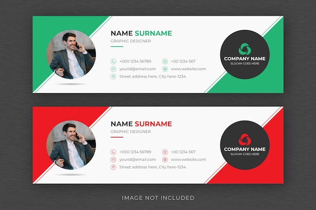 PSD email signature or email footer and personal social media facebook cover design template