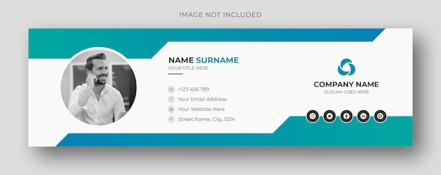 Email signature or email footer and personal social media facebook cover design template