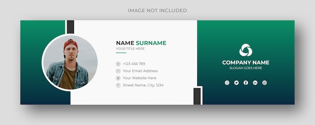 Email signature or email footer and personal social media facebook cover design template