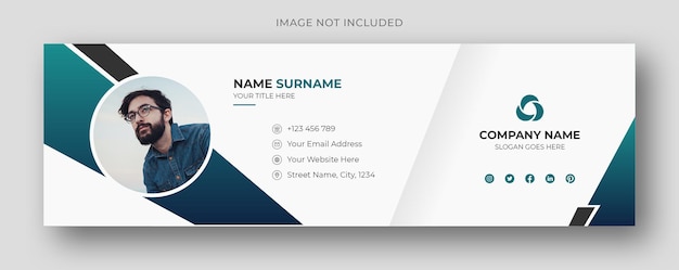 Email signature or email footer and personal social media facebook cover design template