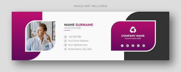 Email signature or email footer and personal social media facebook cover design template